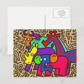 Afrikaanse Wildlife Art Briefkaart (Voorkant / Achterkant)