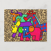 Afrikaanse Wildlife Art Briefkaart (Voorkant)
