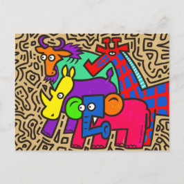 Afrikaanse Wildlife Art Briefkaart