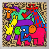Afrikaanse Wildlife Art Poster (Voorkant)