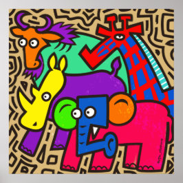 Afrikaanse Wildlife Art Poster
