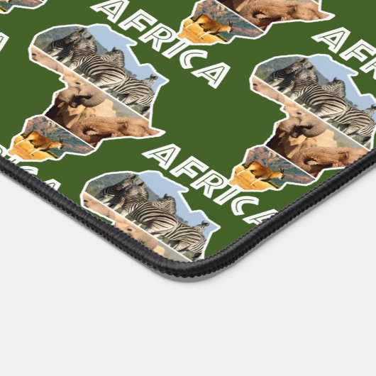 Afrikaanse Wildlife Continent Collage Bureaumat (Hoek)