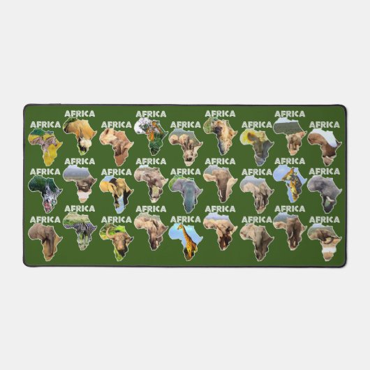 Afrikaanse Wildlife Continent Collage Bureaumat (Voorkant)