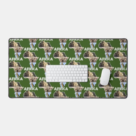 Afrikaanse Wildlife Continent Collage Bureaumat (Keyboard & Muis)