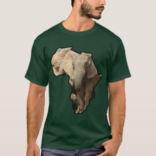 Afrikaanse Wildlife Continent Elephant Mam en Calf T-shirt