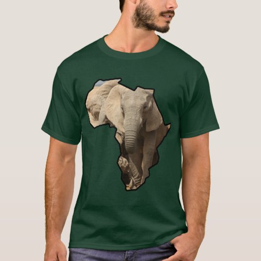 Afrikaanse Wildlife Continent Elephant Mam en Calf T-shirt (Voorkant)