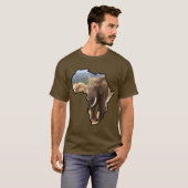 Afrikaanse Wildlife Continent Elephant stier T-shirt (Voorkant volledig)