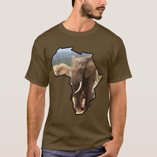 Afrikaanse Wildlife Continent Elephant stier T-shirt (Voorkant)