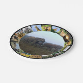 Afrikaanse Wildlife fotocollage olifant kudde mist Papieren Bordje (Gekanteld)