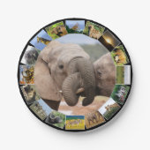 Afrikaanse Wildlife Fotocollage Olifant Trunks Papieren Bordje (Voorkant)