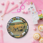 Afrikaanse Wildlife Fotocollage Rhino Reeds Papieren Bordje (Feest)