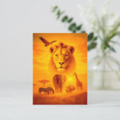 Afrikaanse Wildlife Group Scene in Dubbele Blootst Feestdagenkaart (Staand voorkant)