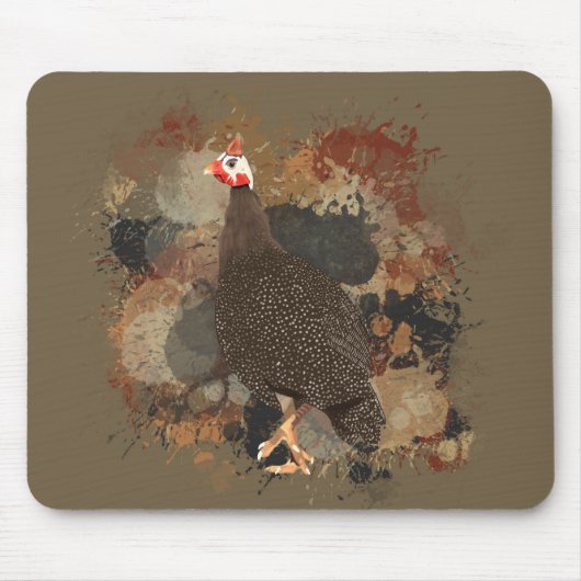 Afrikaanse Wildlife Guinee Fowl Earth Tones Splatt Muismat (Voorkant)
