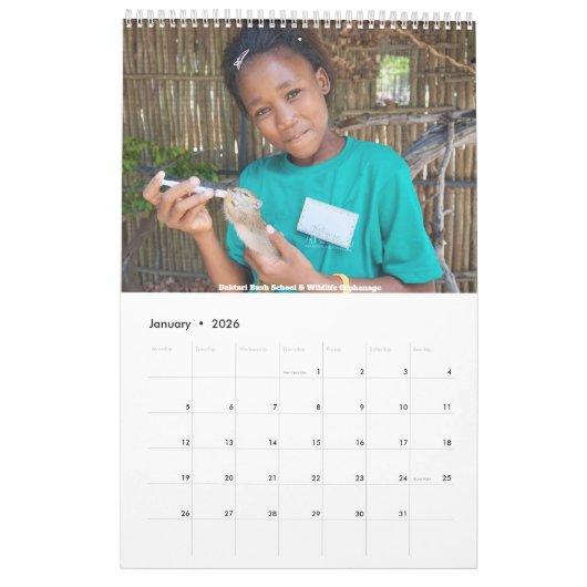 Afrikaanse Wildlife Kalender 2026 (Jan 2026)