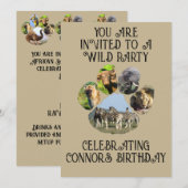 Afrikaanse Wildlife Pawprint Collage aangepaste te Kaart (Voorkant / Achterkant)