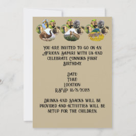 Afrikaanse Wildlife Pawprint Collage aangepaste te Kaart