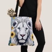 Afrikaanse Wildlife Safari Leeuw & Bloemen Zonnebl Tote Bag (Dichtbij)