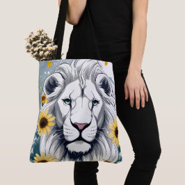 Afrikaanse Wildlife Safari Leeuw & Bloemen Zonnebl Tote Bag