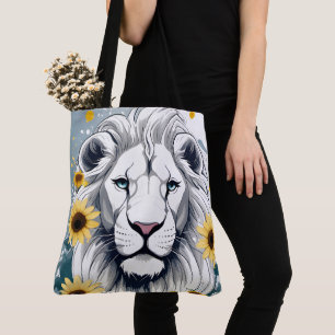 Afrikaanse Wildlife Safari Leeuw & Bloemen Zonnebl Tote Bag