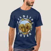 Afrikaanse wildreservaat Blauwe hemel Olifanten T-shirt (Voorkant)