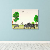 Afrikaanse wildreservaat canvas afdruk (Insitu (Houten vloer))