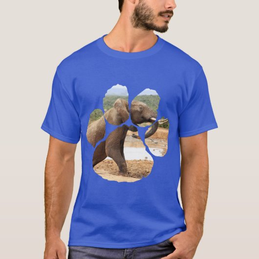 Afrikaanse wildvoetafdruk olifantengroei t-shirt (Voorkant)