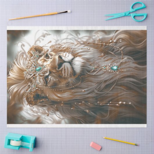 Afrikaanse witte leeuw majestueuze verschijning de tissuepapier (Craft)