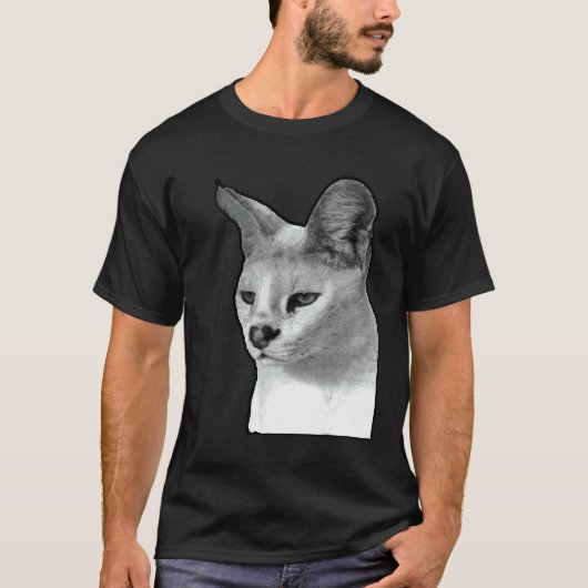 Afrikaanse witte serval kat t-shirt (Voorkant)