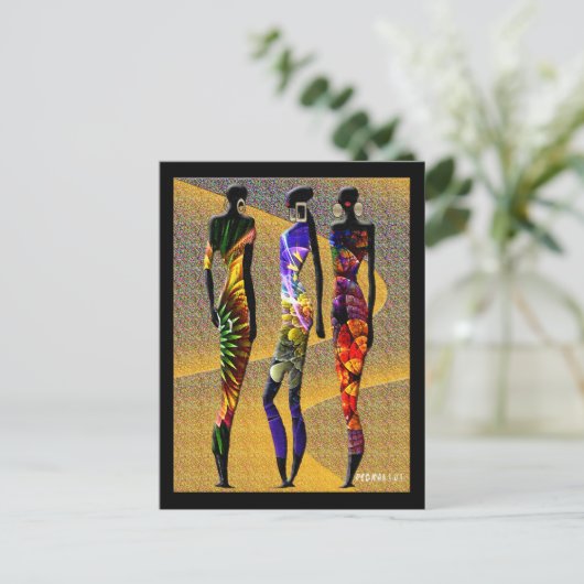 Afrikaanse woestijnbloemen briefkaart (Staand voorkant)