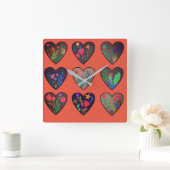 Afrikaanse wortelliefdesharten vierkante klok (Huis)