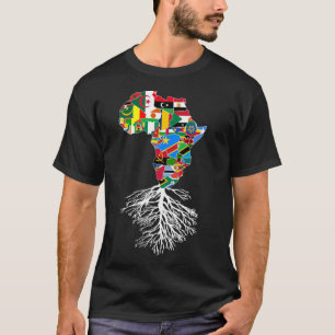 Afrikaanse wortels - continentale kaart - landenvl t-shirt
