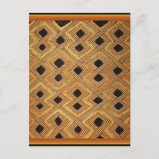 Afrikaanse Zaïre Congo Kuba Textiel Briefkaart (Voorkant)