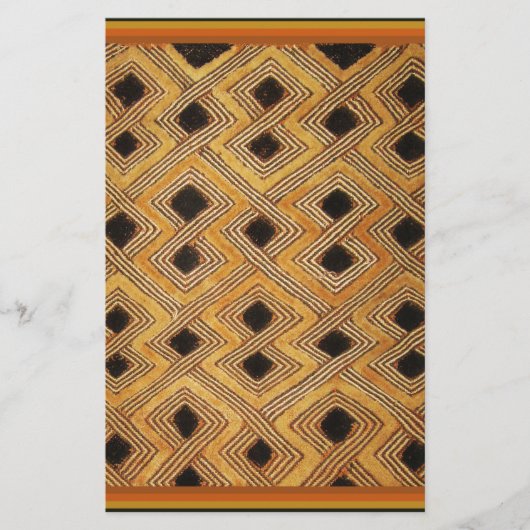 Afrikaanse Zaïre Congo Kuba Textiel Briefpapier (Voorkant)