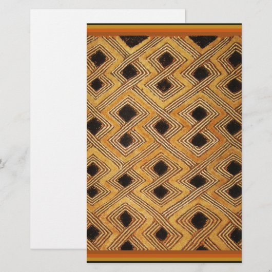 Afrikaanse Zaïre Congo Kuba Textiel Briefpapier (Voorkant / Achterkant)