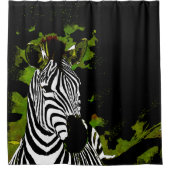 Afrikaanse Zebra nacht Douchegordijn (Voorkant)