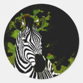 Afrikaanse Zebra nacht Ronde Sticker (Voorkant)