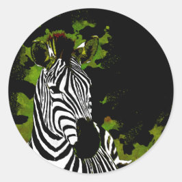 Afrikaanse Zebra nacht Ronde Sticker