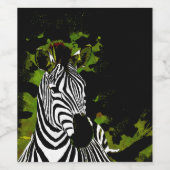 Afrikaanse Zebra nacht Wijn Etiket (Enkel label)