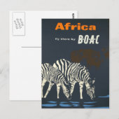 -Afrikaanse Zebra Wildlife Travel Briefkaart (Voorkant / Achterkant)