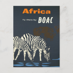 -Afrikaanse Zebra Wildlife Travel Briefkaart