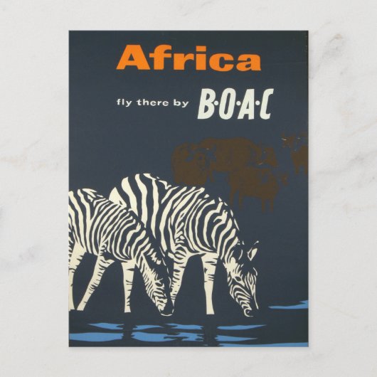 -Afrikaanse Zebra Wildlife Travel Briefkaart (Voorkant)