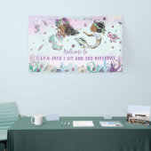 Afrikaanse zeemeermin en piraten zwembad Verjaarda Spandoek (Beurs)