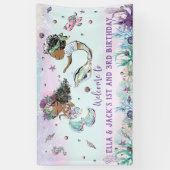 Afrikaanse zeemeermin en piraten zwembad Verjaarda Spandoek (Verticaal)