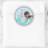 Afrikaanse Zeemeermin Leeftijd Vier Verjaardag Sti Ronde Sticker (Tas)