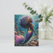 Afrikaanse zeemeermin met Paarse haren Briefkaart (Staand voorkant)