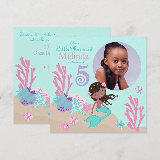 Afrikaanse Zeemeermin vijfde uitnodiging (Voorkant / Achterkant)
