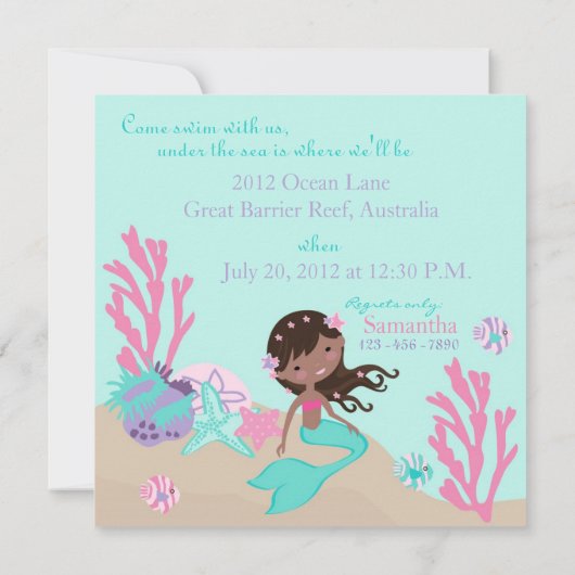 Afrikaanse Zeemeermin vijfde uitnodiging (Achterkant)