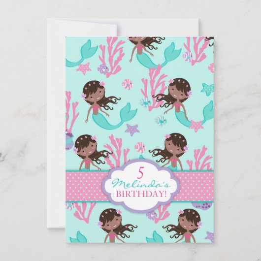 Afrikaanse Zeemeermin vijfde uitnodiging (Achterkant)