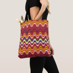 Afrikaanse Zigzag Chevron Weave Striped Pattern Tote Bag
