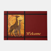 Afrikaanse zomerse Giraffes en jouw ideeën Deurmat (Voorkant)